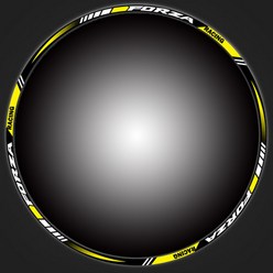 라이더무드 포르자350 300 리플렉티브 휠 스티커 빛 반사 튜닝 타이어 반사 데칼 필름 DIY 방수, 포르자 아웃라인 골드, 1개