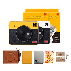 코닥 미니샷 3 레트로 휴대용 포토프린터 + 악세사리 번들, 옐로우