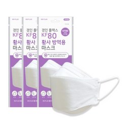 경인플랙스 국내생산 KF80 미세먼지 바이러스 황사 마스크 (성인용 1매) 화이트, 1매낱개
