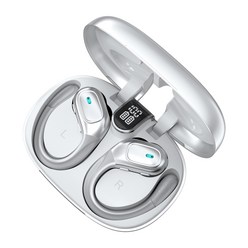 Mankiw맨큐 귀걸이형 무선 블루투스 이어폰 버튼식 X28, 실버화이트, Mankiw X28