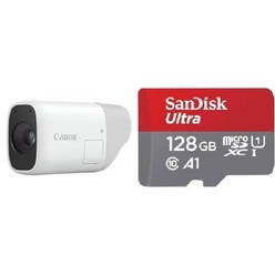 캐논 컴팩트 디지털 카메라 PowerShot ZOOM, 화이트 + SD 카드 128GB 세트