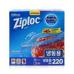 지퍼락 지퍼백 냉동용 중형 220매 코스트코 집락 냉동 비닐 이중 투명 지퍼팩, 중(M), 220매입, 220개입