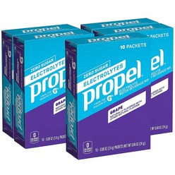 propel Powder Packets Grape Electrolytes Vitamins 그레이프 일렉트럴랏 비타민 이온 음료 파우더 스틱 무설탕 팩당 24g 10개입 5팩 총 5
