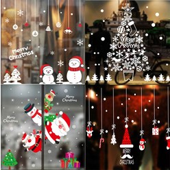 크리스마스 창문 윈도우 눈꽃 스티커 가게인테리어 꾸미기, 컬러모빌스티커, 컬러모빌스티커
