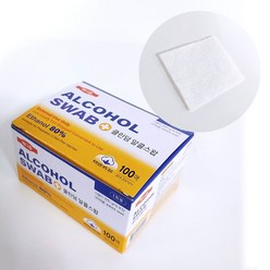 메디콥 클린덤 알콜스왑 알콜솜 소독솜 100매입 일회용 낱개포장, 3개, 3개, 100개입