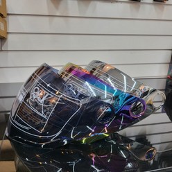 MT22 RS10 헬멧 쉴드 스모크 레이보우 미러 골드
