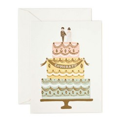 라이플페이퍼 CONGRATS WEDDING CAKE 카드 + 봉투, 혼합 색상, 1세트