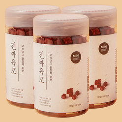 진짜육포 강아지 간식 져키 180g, 한우 미니바이트, 3개