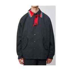 자켓 경량패딩 점퍼 남성용 불규칙한 라펠 루즈 재킷 패치워크 카본 블랙 일본 스타일 23SS 컬러 아베 런이 시리즈