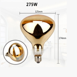 난방등 욕실난방기 램프 히터 램프 275W 적외선 가정용 화장실 욕실 전구 난방등, T05-174스타일-골드 히터 램프(눈보호)