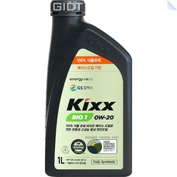 킥스 바이오 Kixx BIO 1 0W20 1L 합성 가솔린 LPG 엔진오일 GDI, 1개, 1000ml