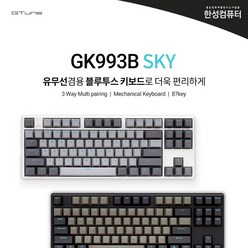 한성컴퓨터 GK993B SKY 블루투스 기계식 키보드 유무선키보드, 한글 화이트 갈축