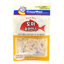 Catty Man 캐티맨 슬라이스 애묘간식, 도미, 30g, 1개