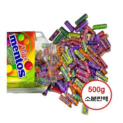 미니 멘토스 500g 소분판매 / 과일맛 멘토스/ 6가지 맛 - 휴대용미니손거울 증정, 1팩