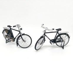 1대10 SCALE 다이캐스트 모형 레트로 빈티지 클래식 자전거 미니어처, 2.검은색 빈티지 자전거