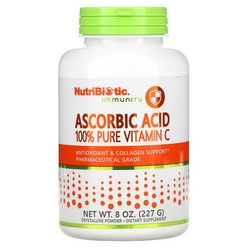 NutriBiotic Immunity 아스코빅애씨드 100% 순수 비타민C 결정질 분말 8 oz(227 g)