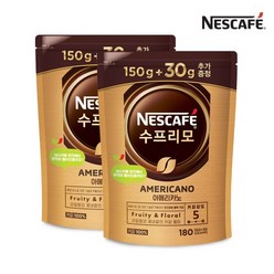 [네스카페] 수프리모 리필파우치 150g+30g x2개, 단품, 단품