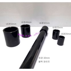 (내경 25mm) 블랙 산킹 파이프용 커플링 일자 소켓 파이프 연결 단소켓, 1개