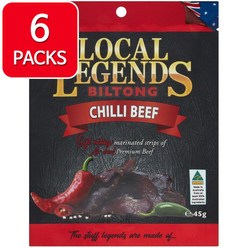 Local Legends Biltong Chilli 로우컬 레전즈 비프 소고기 육포 빌통 칠리 호주 45g 6팩