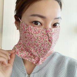 [미스블혹] 안감 매쉬 여름 프릴 꽃 마스크