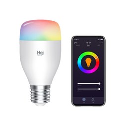 헤이홈 스마트 LED 전구 WiFi 연결 스마트폰 연동 IoT 원격 음성제어, 컬러 LB032-RGBW, 1개