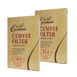 칸타타 커피여과지 5~10인용(40매) X 2개(총80매) 커피페이퍼 필터 핸드드립용품, 2개, 40개입
