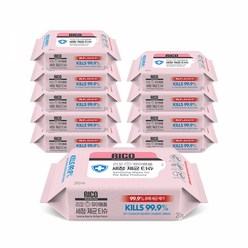 리꼬 유아용품 장난감 세정 제균 소독티슈 휴대용 20매 x 10팩, 160g x 10팩, 160g