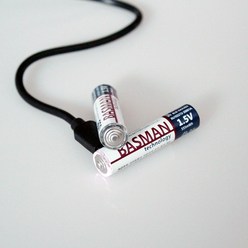 바스맨 1세대 USB 충전식 건전지 리튬이온 배터리 AAA 400mAh, 2개입, 1개