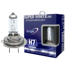 차량용 할로겐 램프 슈퍼 화이트 H7 (1 Set), 2개입, SUPER WHITE