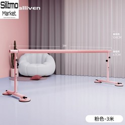 발레바 스탠딩 이동형 무용 조립식 연습용 공간활용 수업 견고한, D타입 핑크 3m