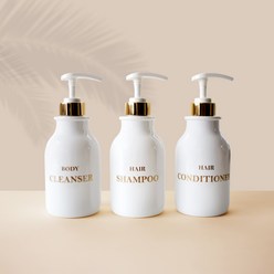 홈스토킹 욕실 디스펜서 골드&실버500ml, 1. 화이트 골드 500ml, 2.벨폰트, 1. SHAMPOO, 1개, 실버