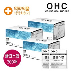 기타 오상헬스케어 OHC 클린 스왑 일회용 알콜솜 소독솜 3box 300매, 3개