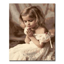 DIY 캔버스페인팅 명화그리기 액자 그림 세트 유화 -인물 40x50, F12_소녀의 기도
