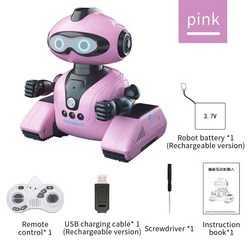 JJRC R22 RC 로봇 인터릴리전트 인터랙티브 로봇 캐디 위시 프로그래밍 제스처 제어 로봇 음악 아이를 위한 힘든 로봇 장난감 선물, 2.Li Battery Pink