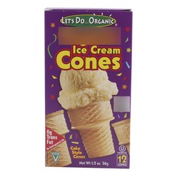 Lets Do Organics 오가닉 아이스크림 콘, 3g, 12개입