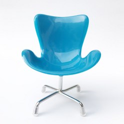 1:6 돌하우스 미니 가구 모형 bjd 주변 소품 6부 계란 의자 안락의자 회전의자, 블루