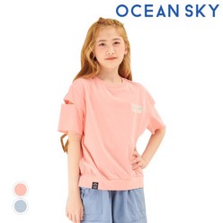 [오션스카이] 여아 소매 트임 point 티셔츠 2color