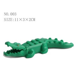 레고 호환 블럭 동물 블록 모델 악어 표범 교육 게임 피규어 브릭 어린이 장난감, [01] Crocodile 1pcs