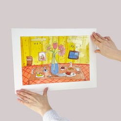 종이액자 8절 그림액자 아이 그림보관 어린이 스케치북 paper frame, 미색화이트