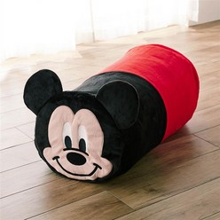 일본 정품 Disney 디즈니 다리 베개 쿠션 커버 원통형 이불 수납 주머니, 미키 마우스