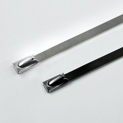 타로시 스텐레스 타이 스틸 케이블타이 실버/ 흑색(PVC코팅), 검정(PVC코팅), 길이 300mm, 1개