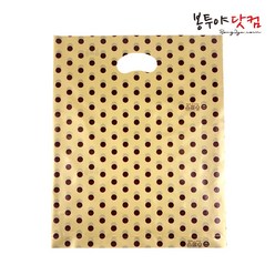 봉투야닷컴 LDPE 50호 (50x59cm) 50장 비닐쇼핑백, 도트-골드