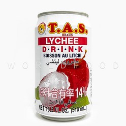 월드푸드 태국음료 타스 리치 주스 TAS LYCHEE DRINK 열대과일쥬스, 310ml, 1개