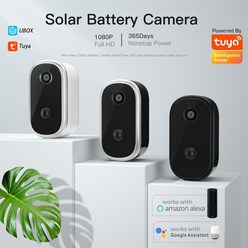 1080P 태양열 저전력 스마트 감시 카메라 방수 배터리 카메라 와이파이 카메라 Tuya, 그래피티 배터리 카메라 (App : TuyaSmart