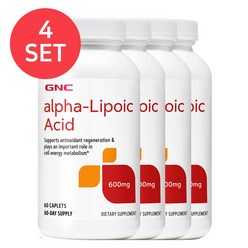GNC [4개 SET] 알파 리포산 600mg 60정 (캐플렛) Alpha Lipoic Acid 60caplets, 1개