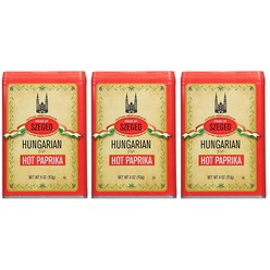 Szeged Hot Hungarian Paprika 4 ounce (Pack of 3) null, 1개