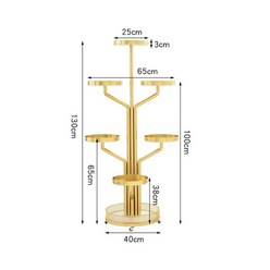 JK 인테리어 화분 정리대 선반 진열대 다육이 거치대 다이 스탠드 베란다 다용도, 골드+화이트, 6단