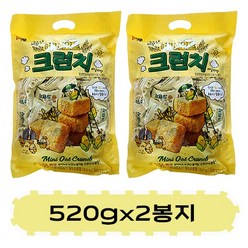 미룡 미니 오트 크런치 바닐라맛 520g x 2개/로아커/맛동산/해피무/오트밀, 2개