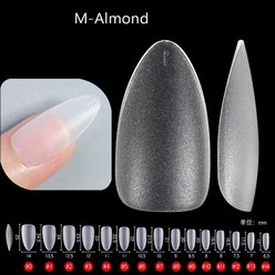 미술 풀 커버 조각 네일 팁 클리어 XS 숏 라운드 스퀘어 아몬드 가짜 손톱 여분의 프레스 용품 매니큐어 120 개, [02] M Almond