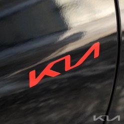 KIA 기아 신형엠블럼스티커, 150x30mm(흰색), 1개